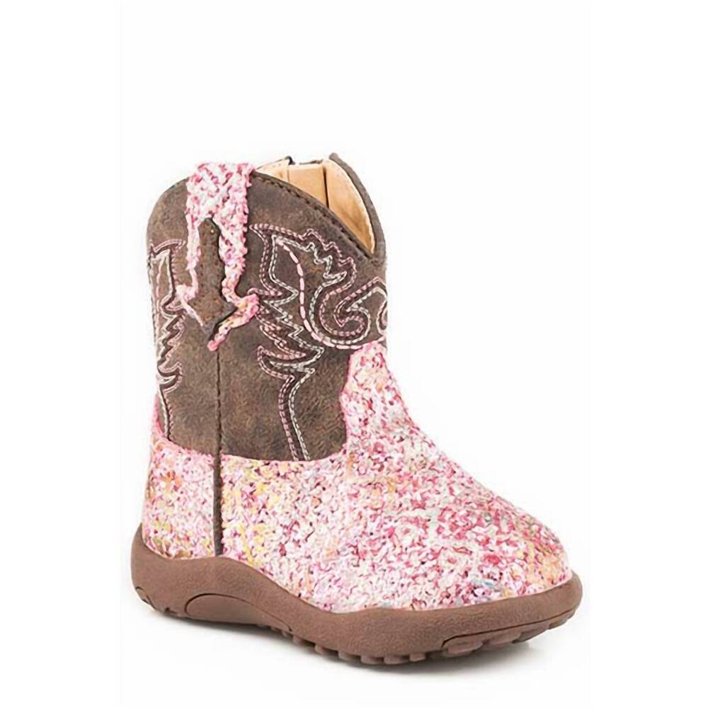 NEW ROPER girl's glitter aztec booties in pink